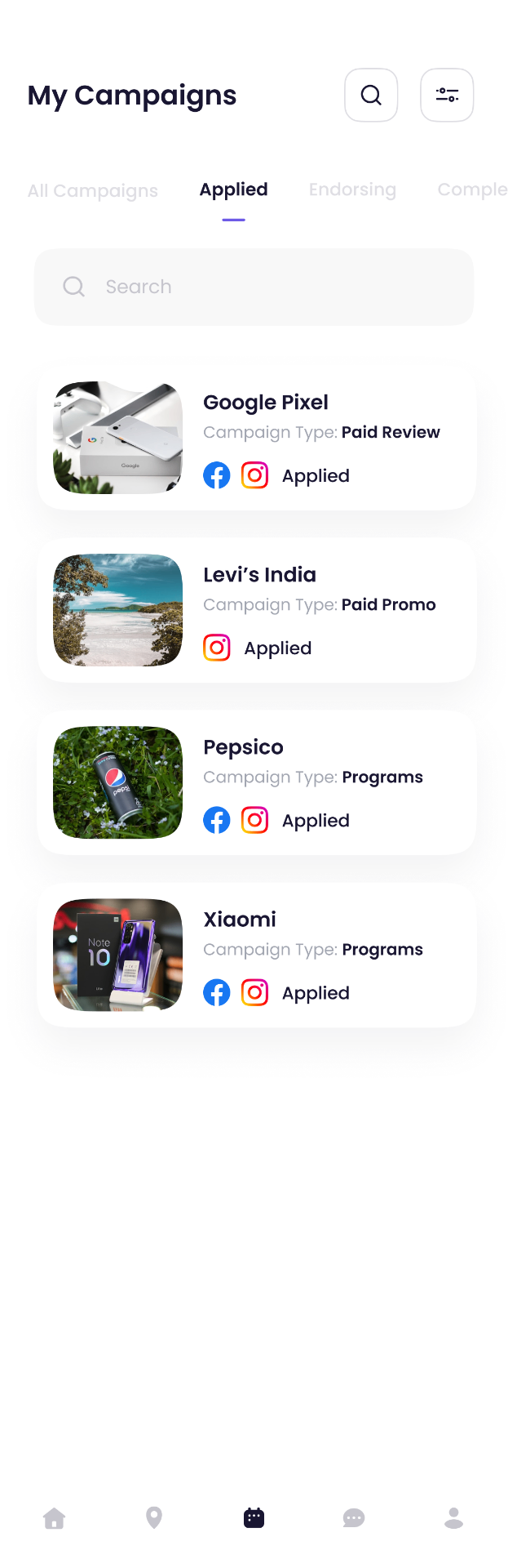 Campaigns marketplace - screen 2